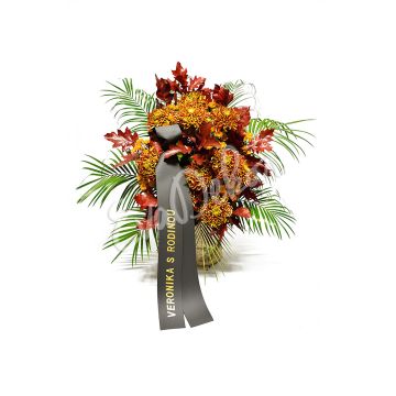Smuteční kytice Skořicové chryzantémy - EvaDekor.cz rozvoz květin po Praze