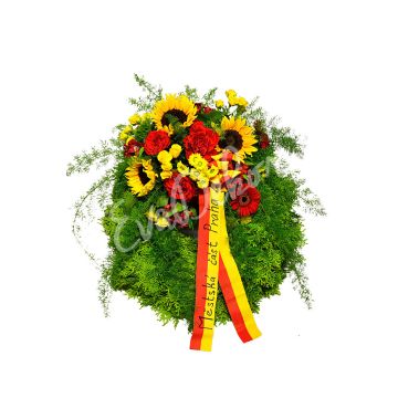 Smuteční věnec Slunečnice - EvaDekor.cz rozvoz květin Praha